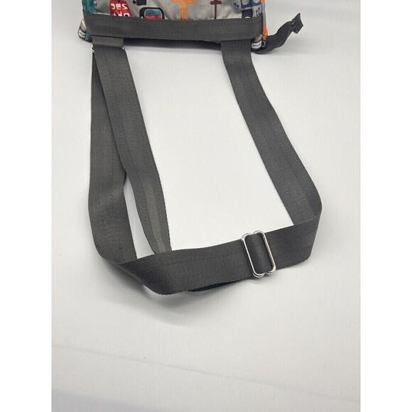 Lesportsac Travel Crossbody 3 Zip Front Pockets  Robot Retro Print Shoulder Bag - Picture 12 of 15